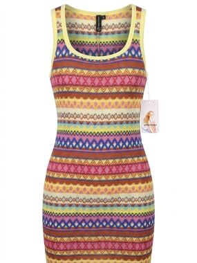 Pretty Darling Multicolor Striped Knit Tank Dress